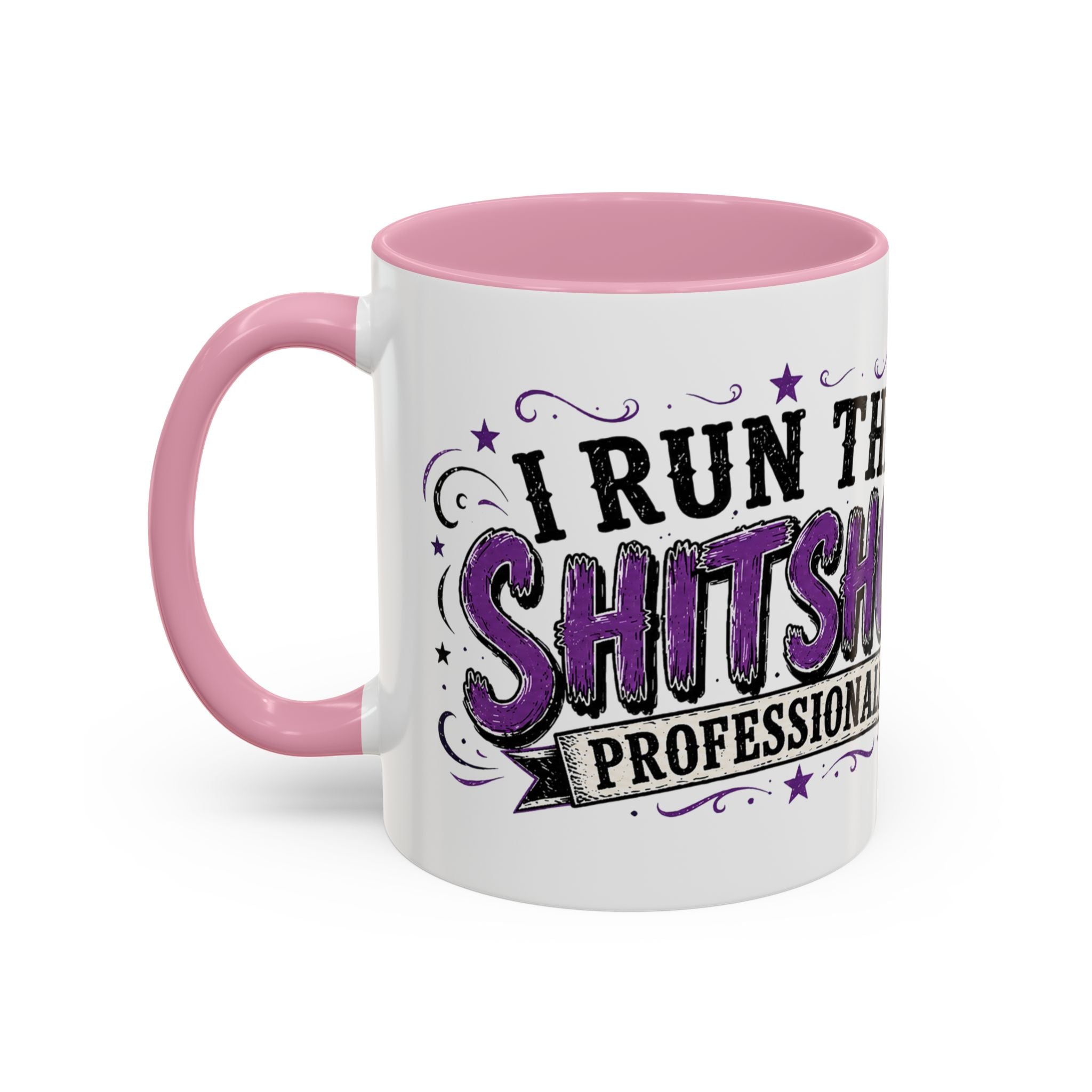 Cancer Awareness Skull Coffee Mug — 'I Run This Sh*tshow' Inspirational Ribbon Design (11oz, 15oz)