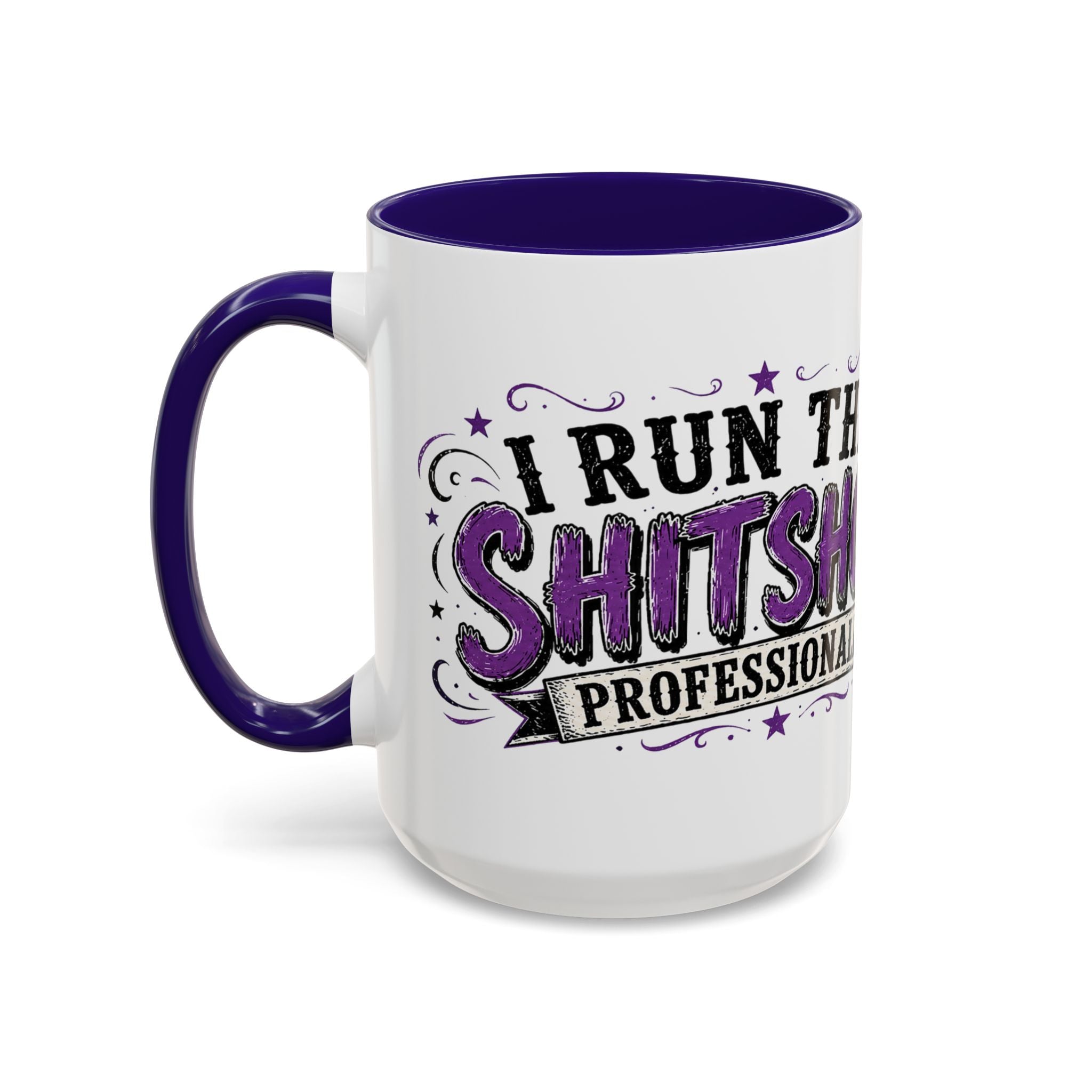 Cancer Awareness Skull Coffee Mug — 'I Run This Sh*tshow' Inspirational Ribbon Design (11oz, 15oz)