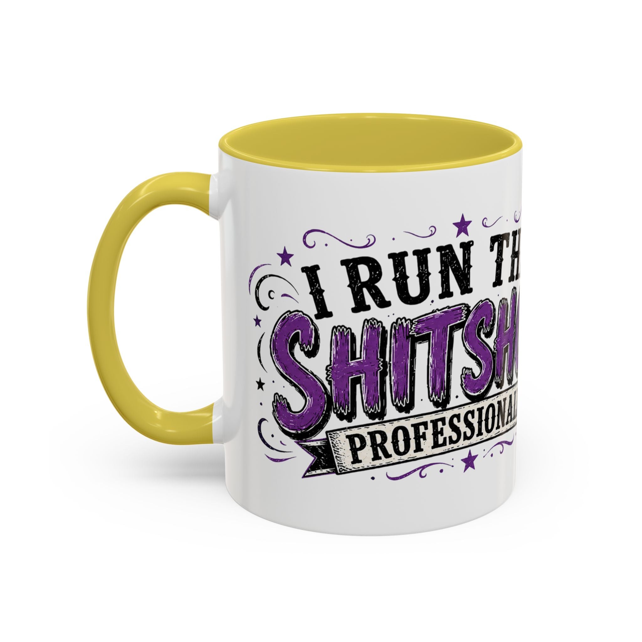 Cancer Awareness Skull Coffee Mug — 'I Run This Sh*tshow' Inspirational Ribbon Design (11oz, 15oz)