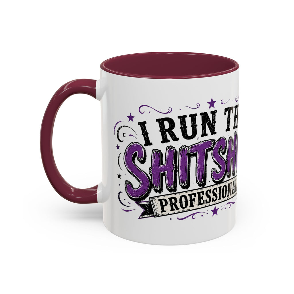 Cancer Awareness Skull Coffee Mug — 'I Run This Sh*tshow' Inspirational Ribbon Design (11oz, 15oz)