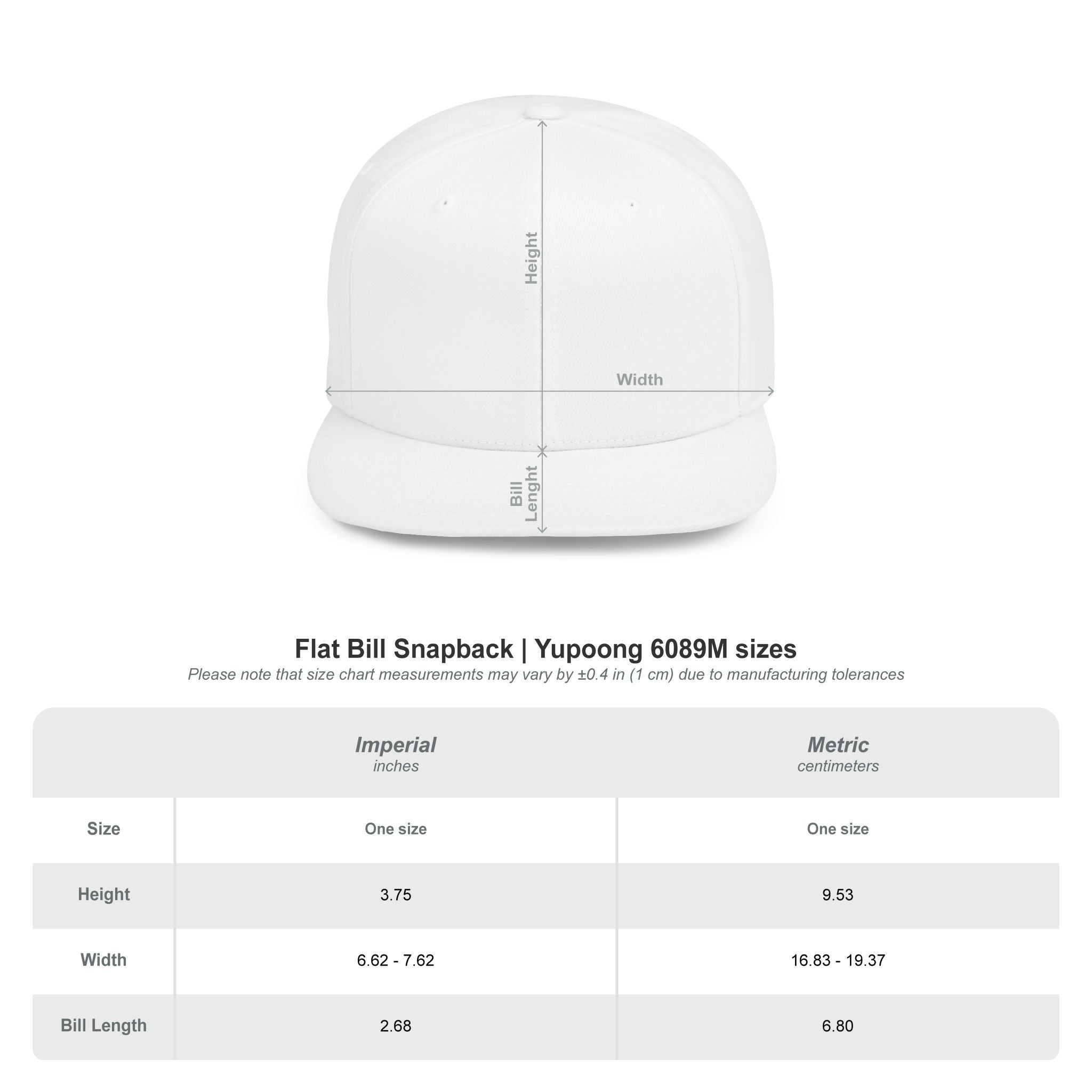 Heard Embroidered Snapback Hat — Flat Bill White Cap with Red Script