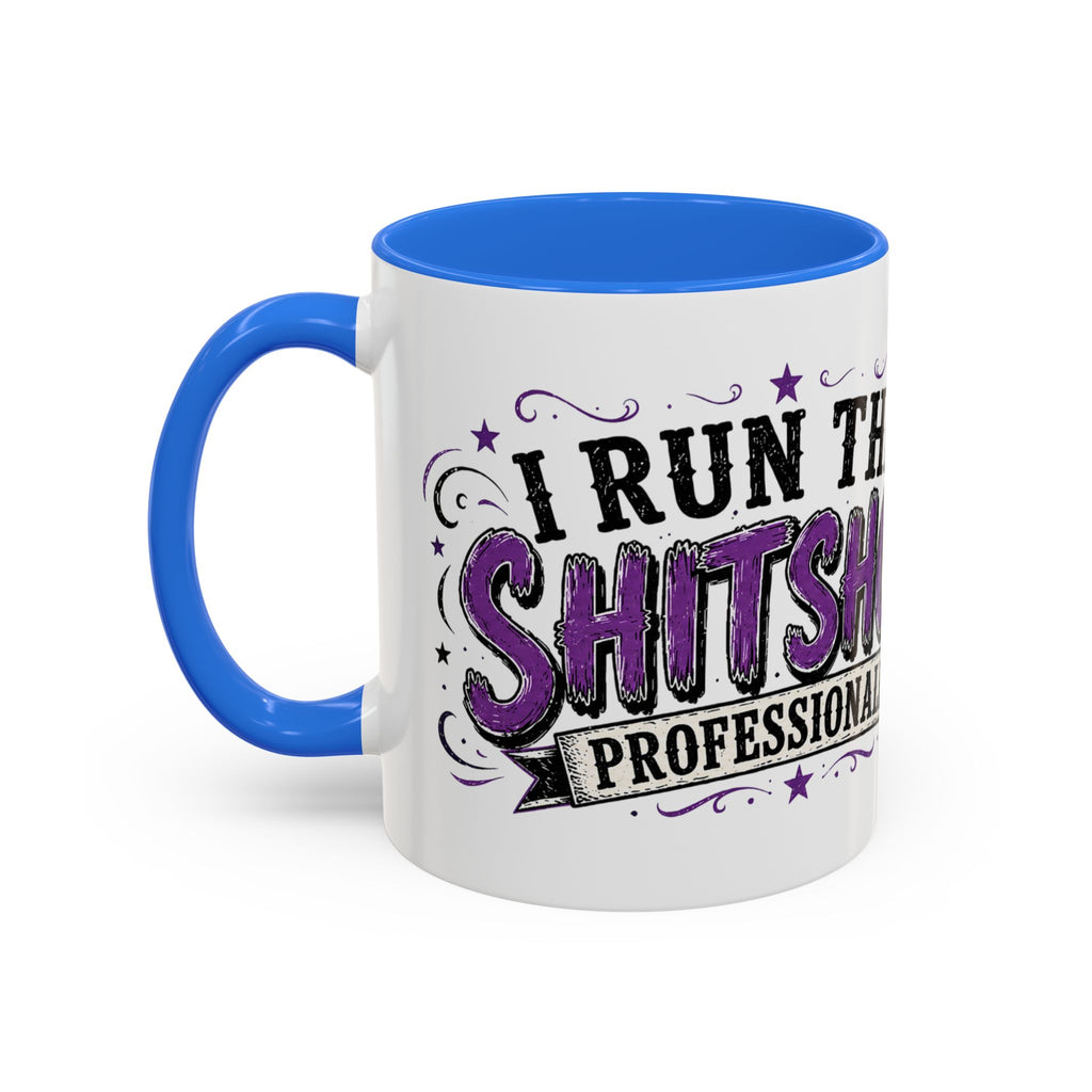 Cancer Awareness Skull Coffee Mug — 'I Run This Sh*tshow' Inspirational Ribbon Design (11oz, 15oz)