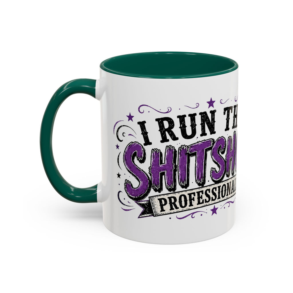 Cancer Awareness Skull Coffee Mug — 'I Run This Sh*tshow' Inspirational Ribbon Design (11oz, 15oz)