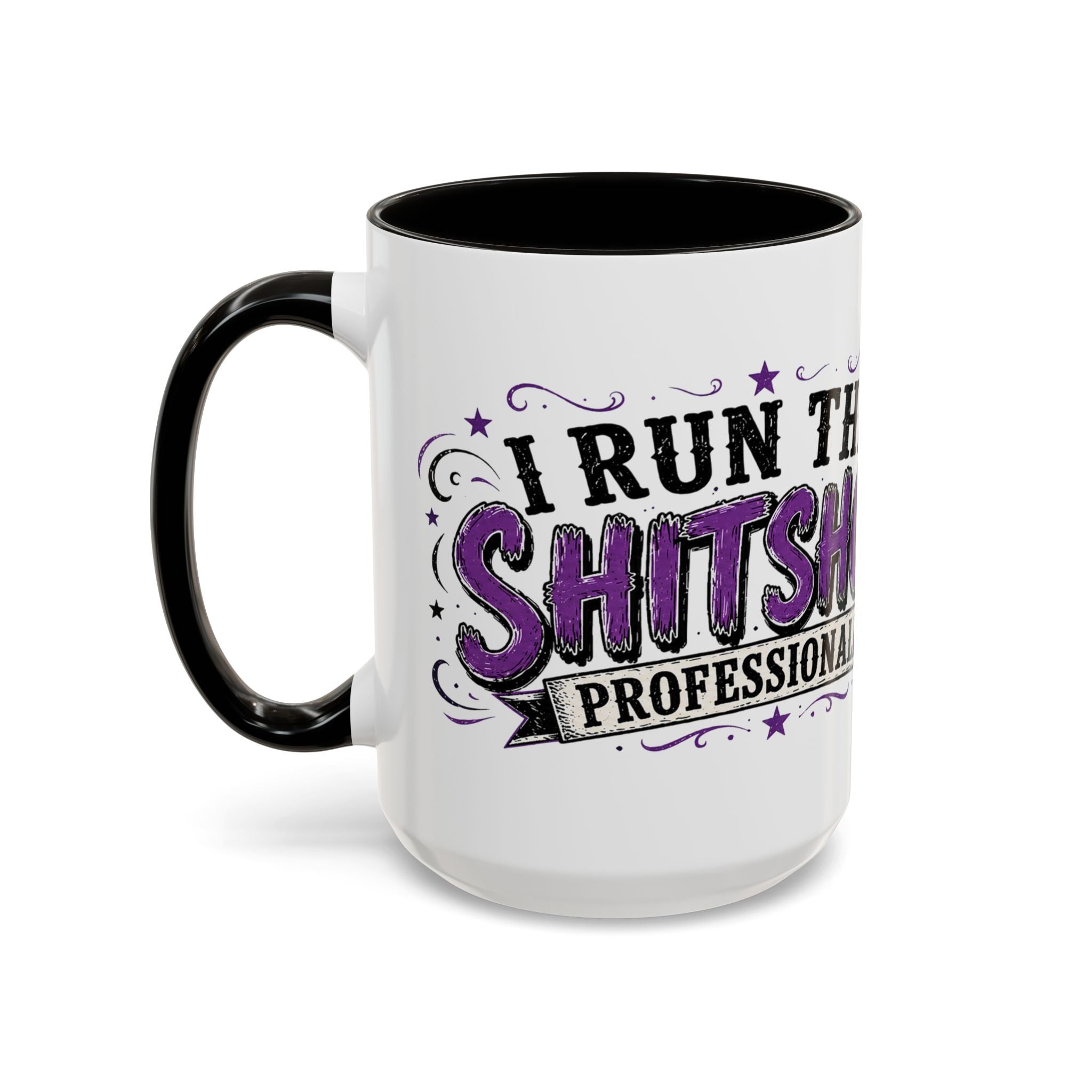 Cancer Awareness Skull Coffee Mug — 'I Run This Sh*tshow' Inspirational Ribbon Design (11oz, 15oz)