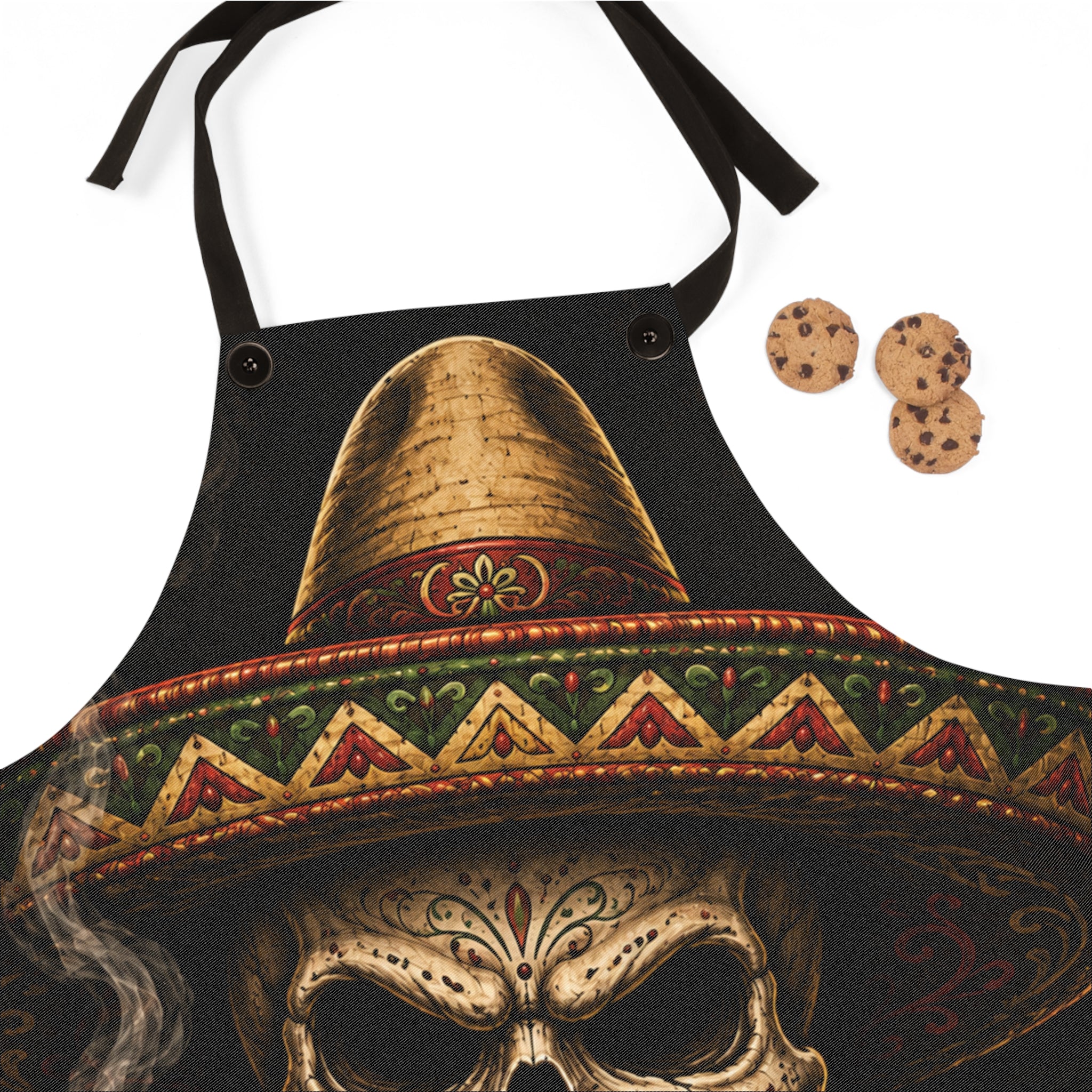 Skull Sombrero Apron — Mexican BBQ Grill Master Cooking Apron