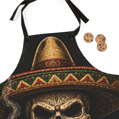 Skull Sombrero Apron — Mexican BBQ Grill Master Cooking Apron