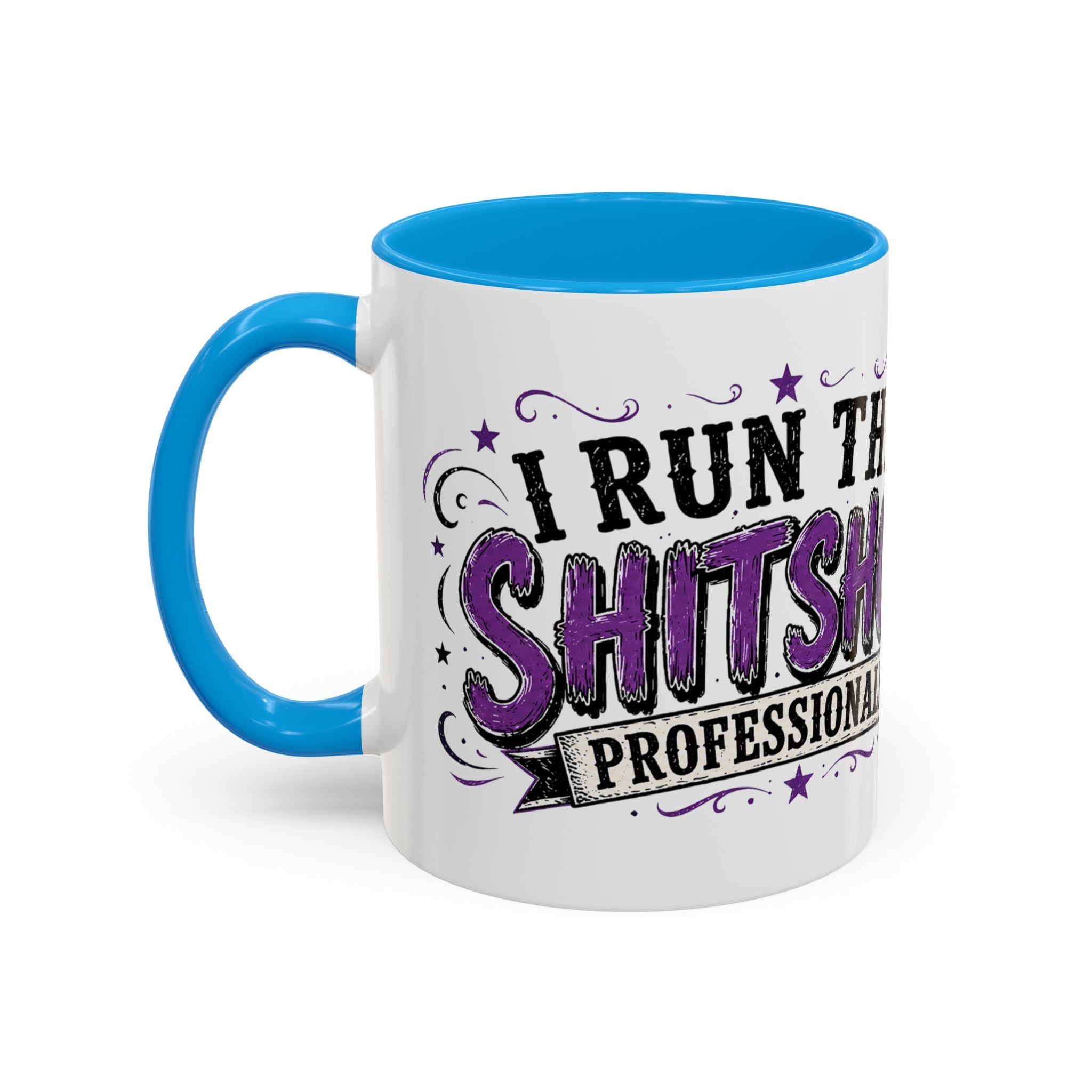 Cancer Awareness Skull Coffee Mug — 'I Run This Sh*tshow' Inspirational Ribbon Design (11oz, 15oz)