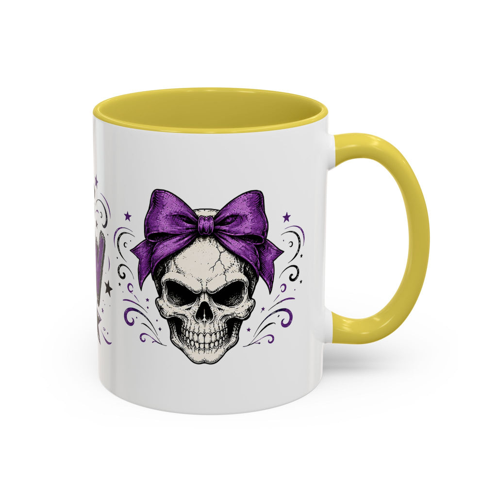 Cancer Awareness Skull Coffee Mug — 'I Run This Sh*tshow' Inspirational Ribbon Design (11oz, 15oz)