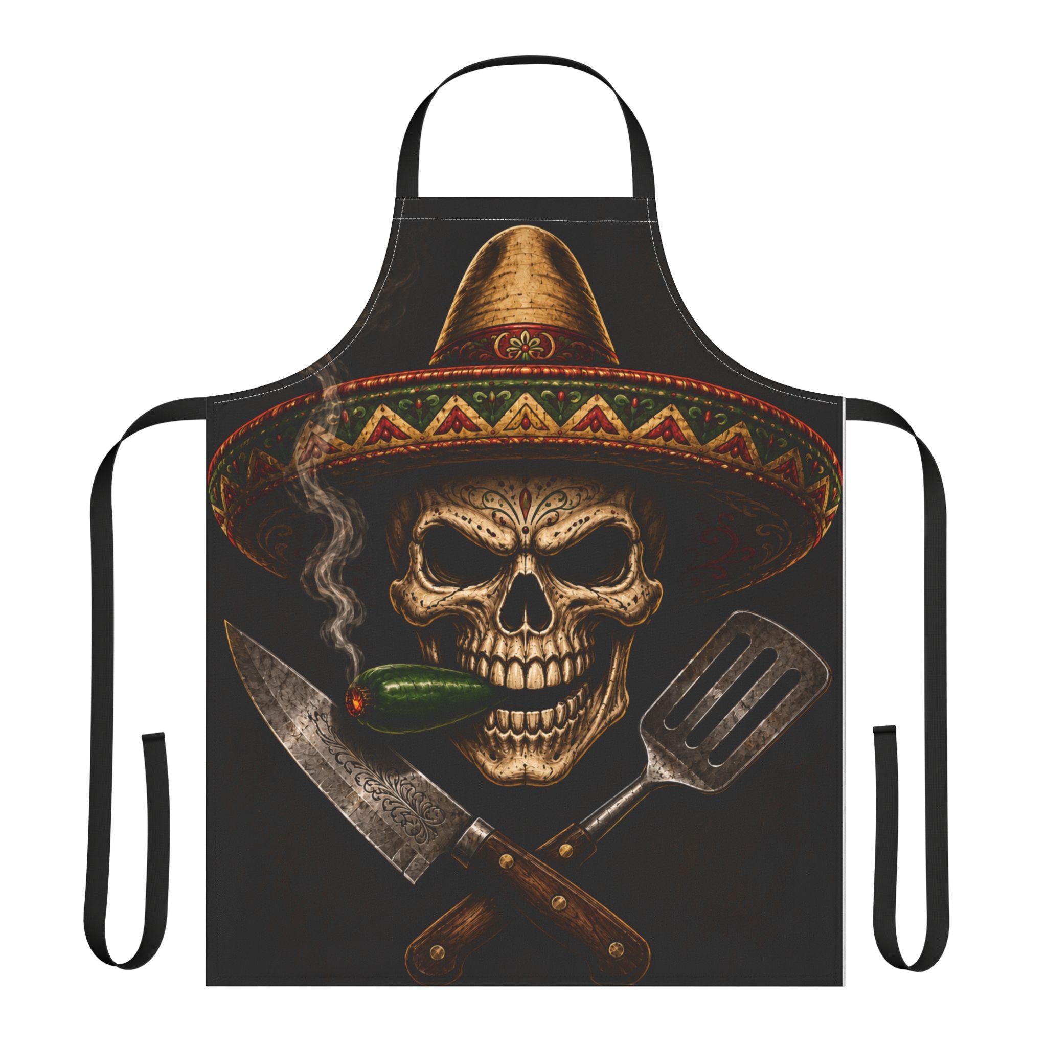 Skull Sombrero Cooking Apron