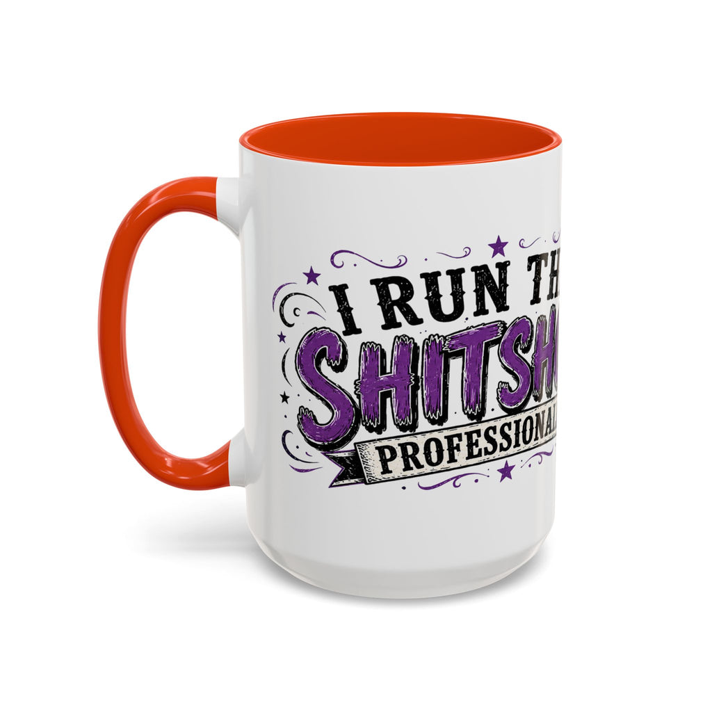Cancer Awareness Skull Coffee Mug — 'I Run This Sh*tshow' Inspirational Ribbon Design (11oz, 15oz)