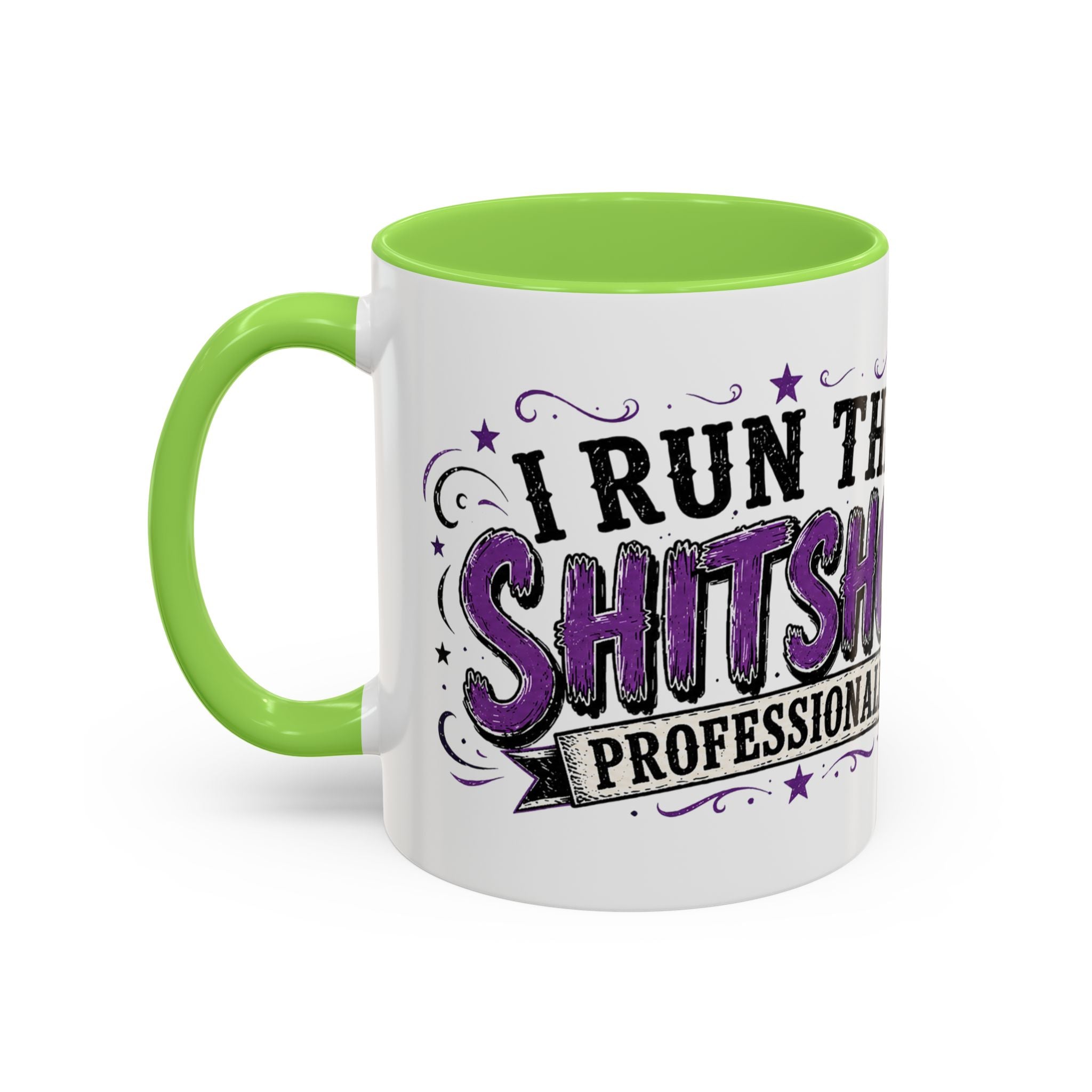 Cancer Awareness Skull Coffee Mug — 'I Run This Sh*tshow' Inspirational Ribbon Design (11oz, 15oz)