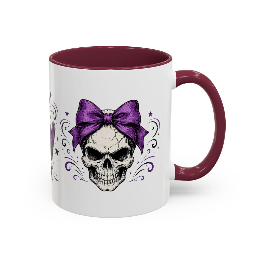 Cancer Awareness Skull Coffee Mug — 'I Run This Sh*tshow' Inspirational Ribbon Design (11oz, 15oz)