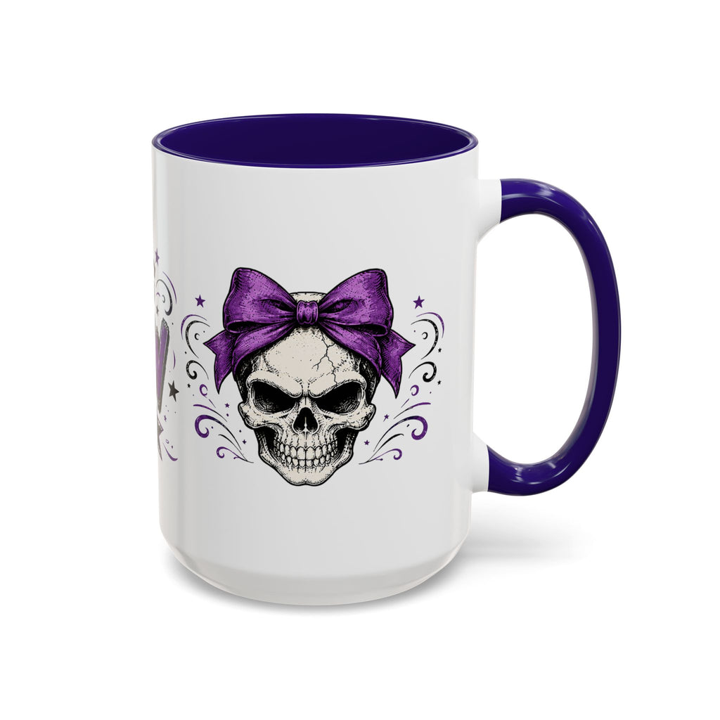 Cancer Awareness Skull Coffee Mug — 'I Run This Sh*tshow' Inspirational Ribbon Design (11oz, 15oz)