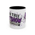 Cancer Awareness Skull Coffee Mug — 'I Run This Sh*tshow' Inspirational Ribbon Design (11oz, 15oz)