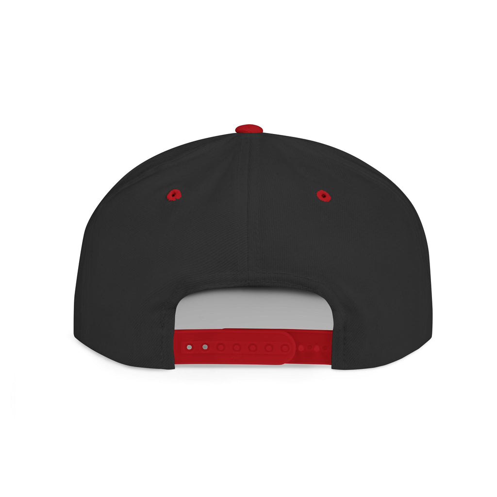 Heard Embroidered Snapback Hat — Flat Bill White Cap with Red Script