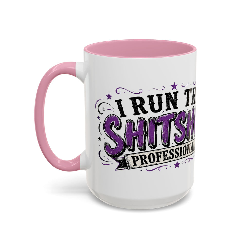 Cancer Awareness Skull Coffee Mug — 'I Run This Sh*tshow' Inspirational Ribbon Design (11oz, 15oz)