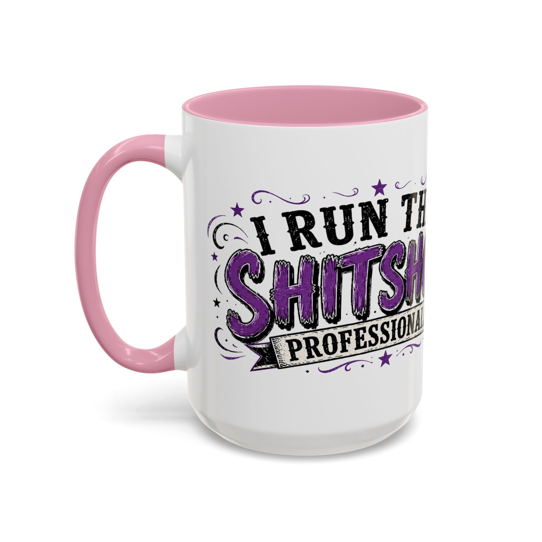 Cancer Awareness Skull Coffee Mug — 'I Run This Sh*tshow' Inspirational Ribbon Design (11oz, 15oz)