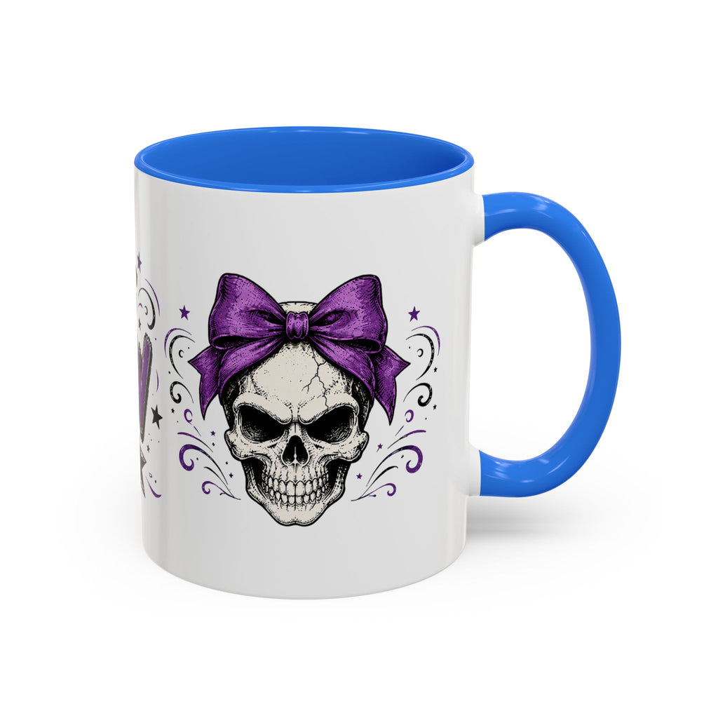 Cancer Awareness Skull Coffee Mug — 'I Run This Sh*tshow' Inspirational Ribbon Design (11oz, 15oz)