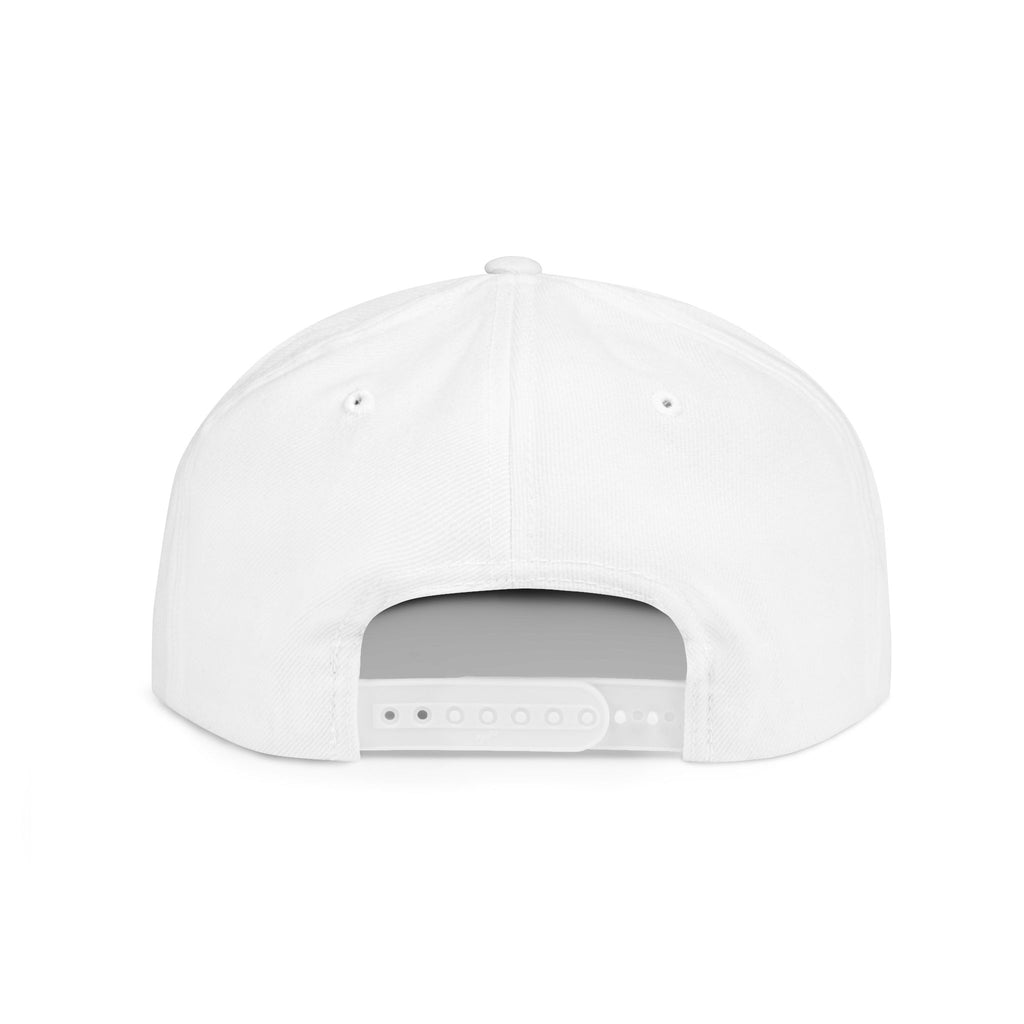 Heard Embroidered Snapback Hat — Flat Bill White Cap with Red Script