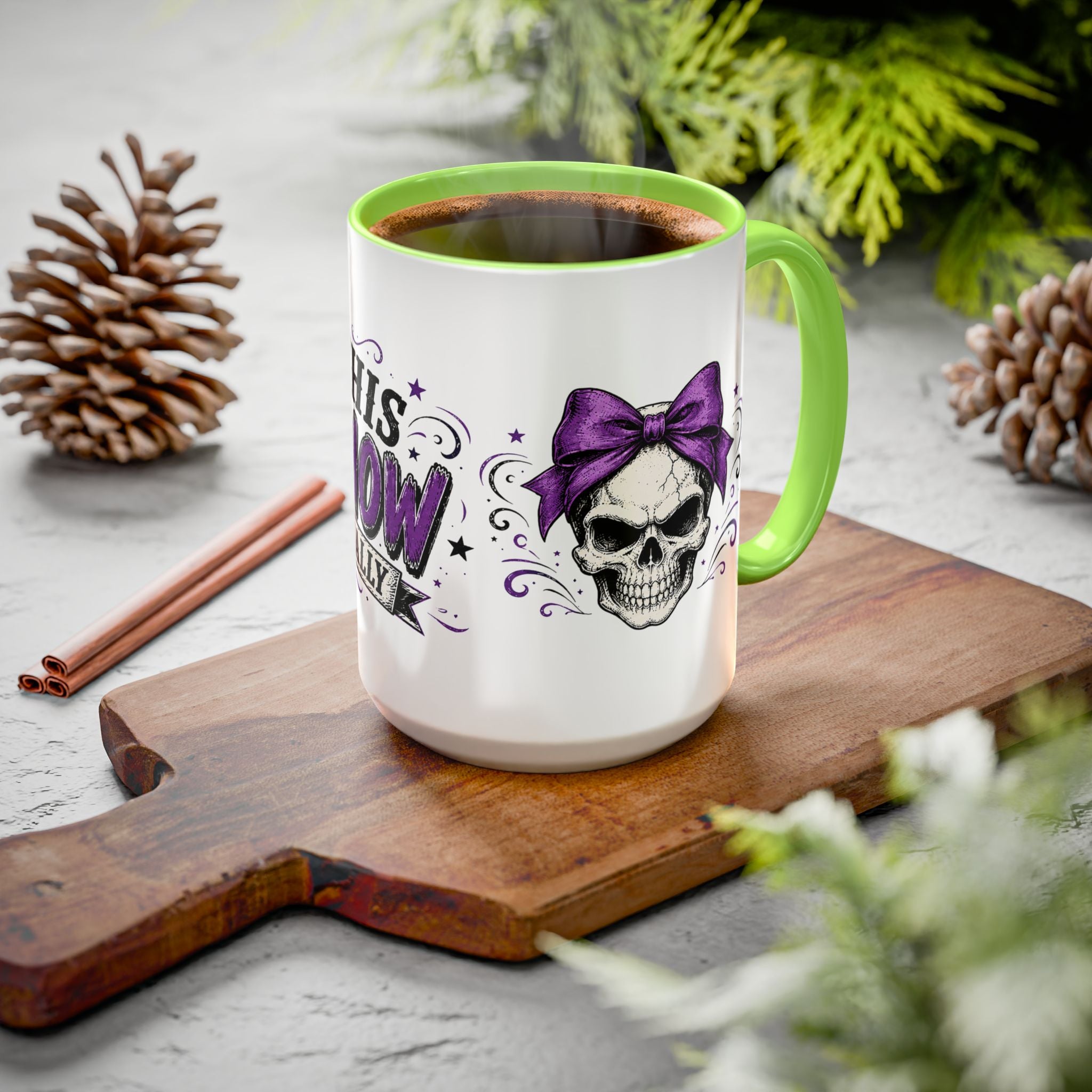 Cancer Awareness Skull Coffee Mug — 'I Run This Sh*tshow' Inspirational Ribbon Design (11oz, 15oz)