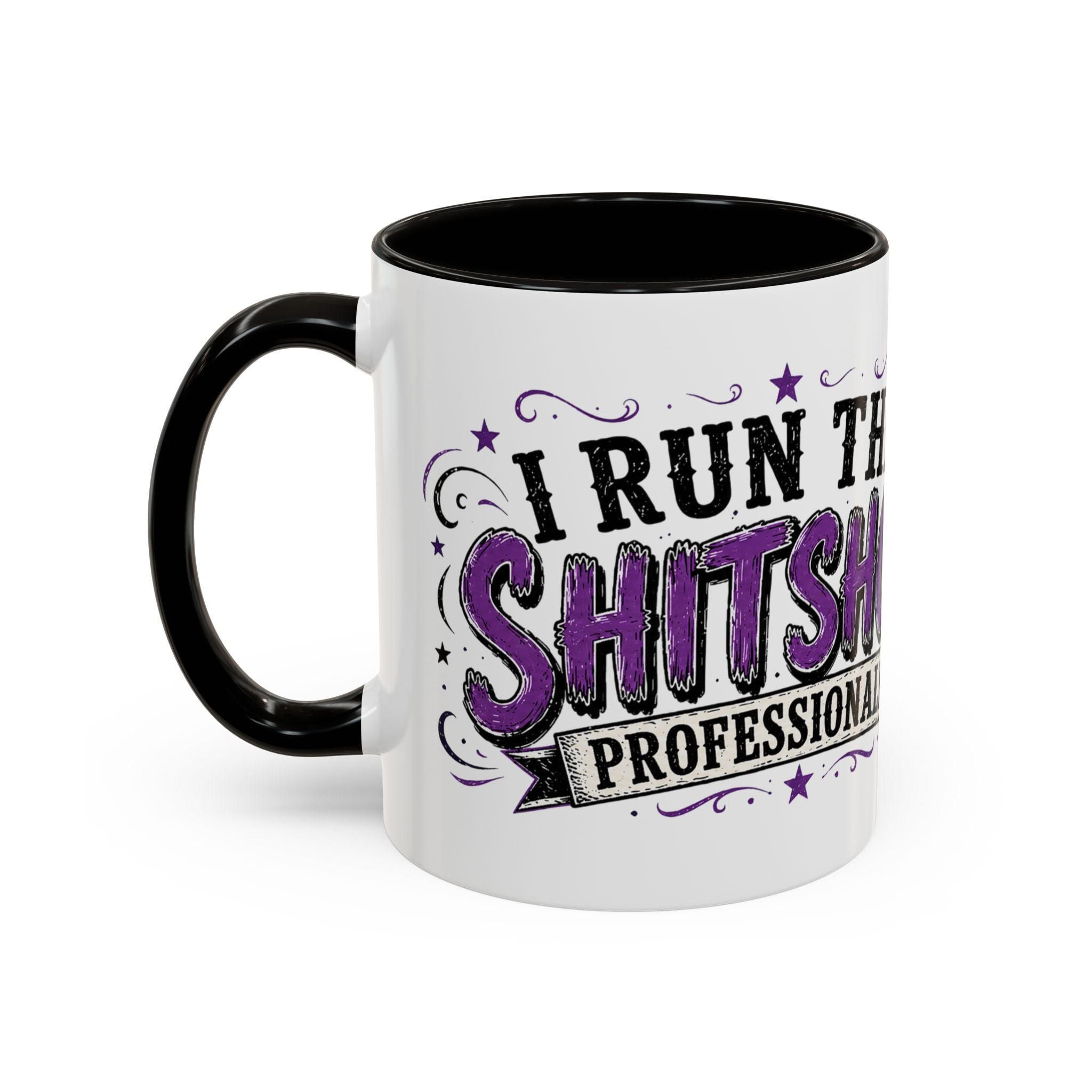 Cancer Awareness Skull Coffee Mug — 'I Run This Sh*tshow' Inspirational Ribbon Design (11oz, 15oz)