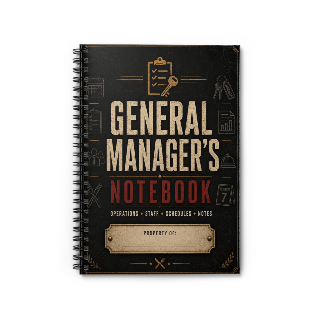 General Manager's Notebook — Spiral Ruled Notebook for Operations & Staff