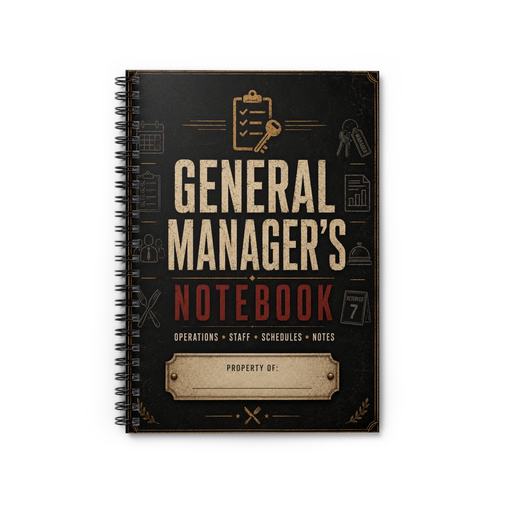 General Manager's Notebook — Spiral Ruled Notebook for Operations & Staff