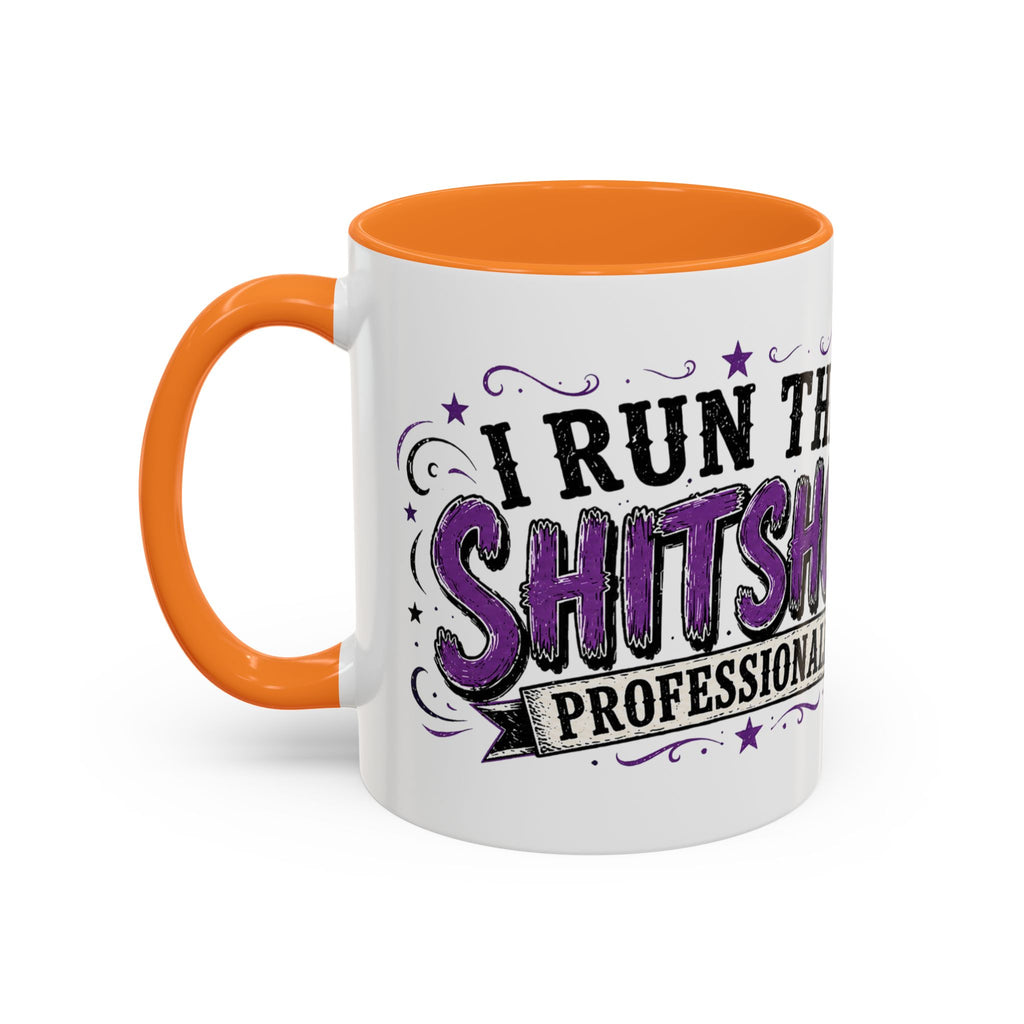 Cancer Awareness Skull Coffee Mug — 'I Run This Sh*tshow' Inspirational Ribbon Design (11oz, 15oz)