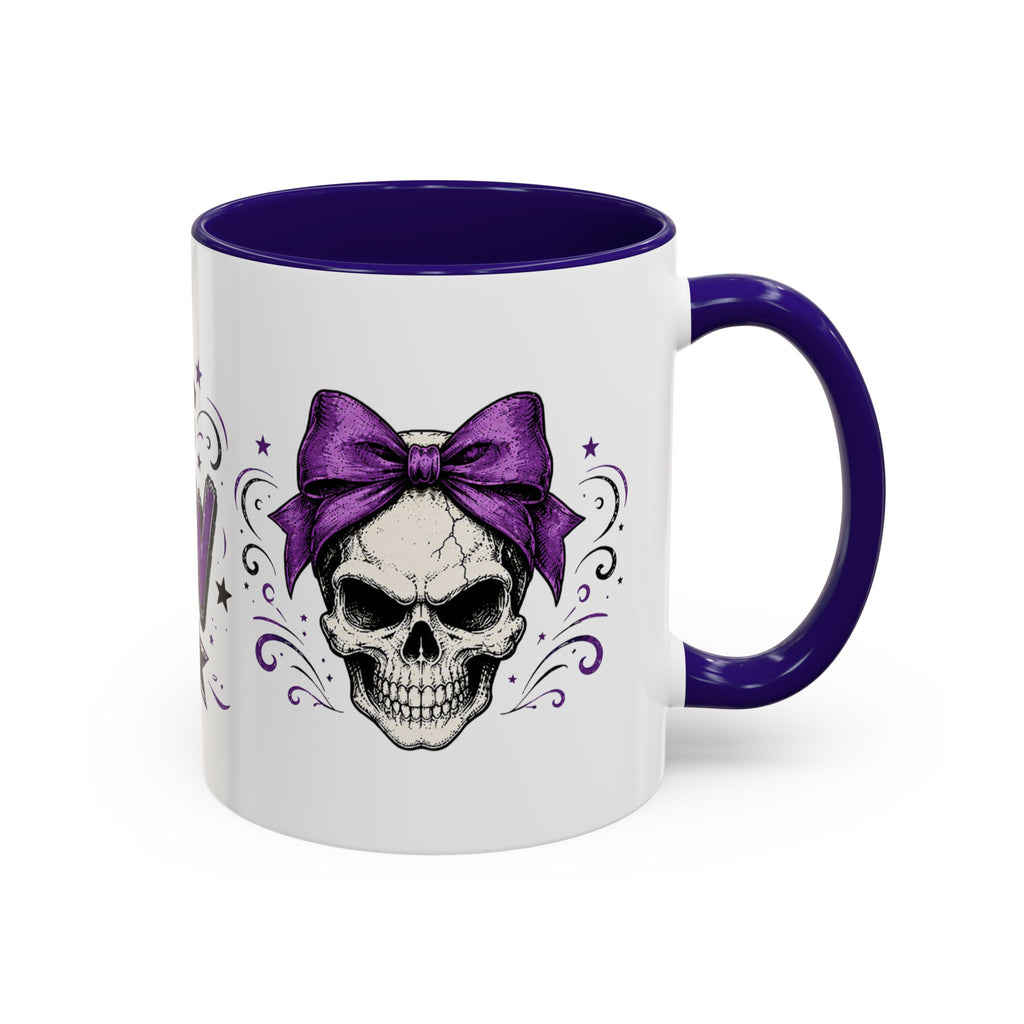 Cancer Awareness Skull Coffee Mug — 'I Run This Sh*tshow' Inspirational Ribbon Design (11oz, 15oz)