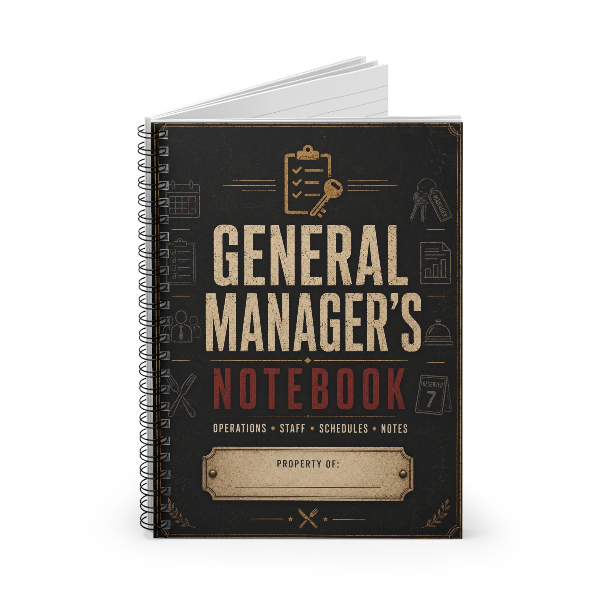 General Manager's Notebook — Spiral Ruled Notebook for Operations & Staff