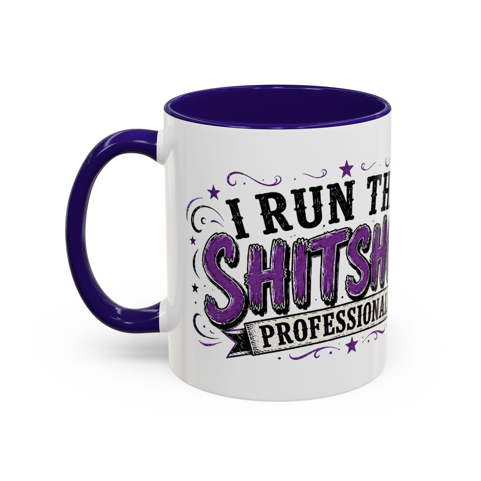 Cancer Awareness Skull Coffee Mug — 'I Run This Sh*tshow' Inspirational Ribbon Design (11oz, 15oz)